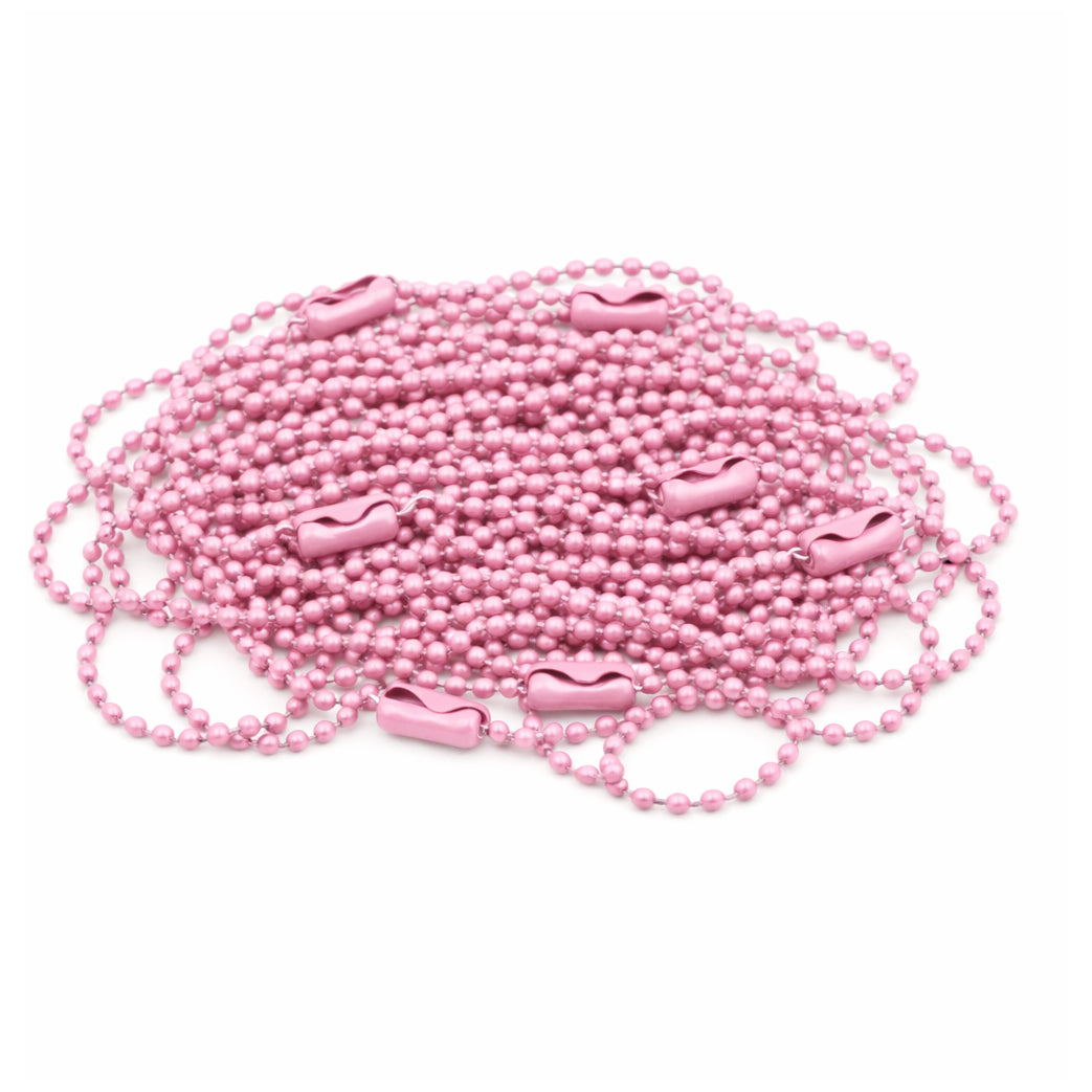 Ball Bead Chain Keychains 4.72 Inch Metal Dog Tag Chains with Connectors, Pack of 100