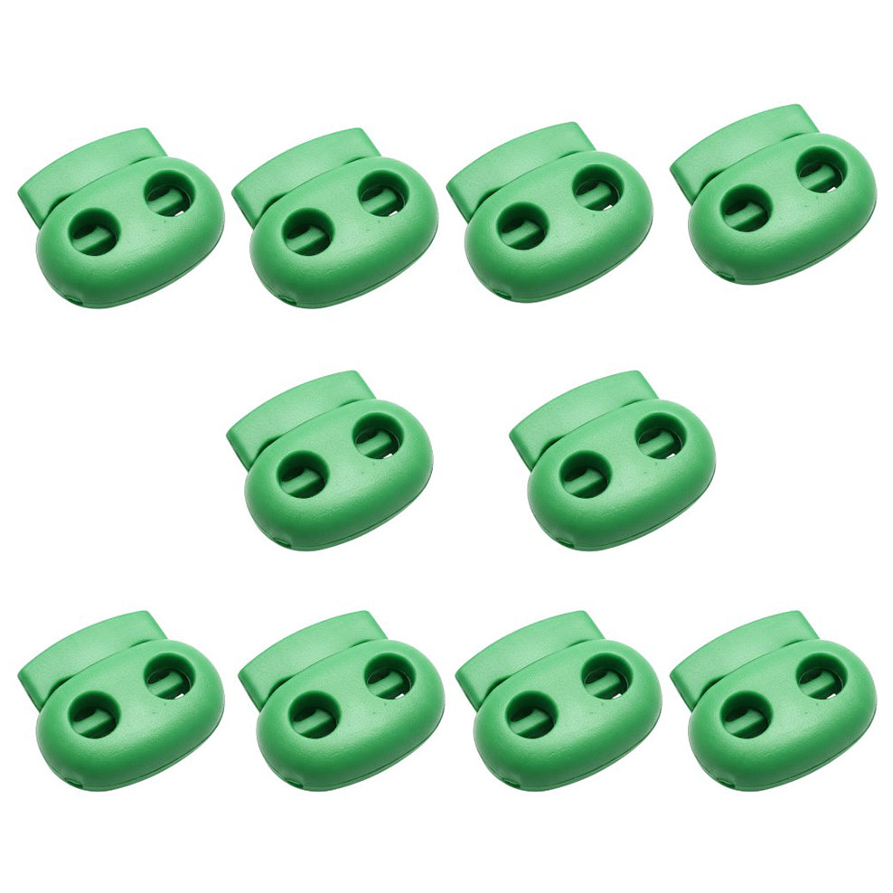 Double Hole Plastic Spring Cord Lock Toggles for Drawstrings Paracord Shoelaces and Elastic Bungee Rope