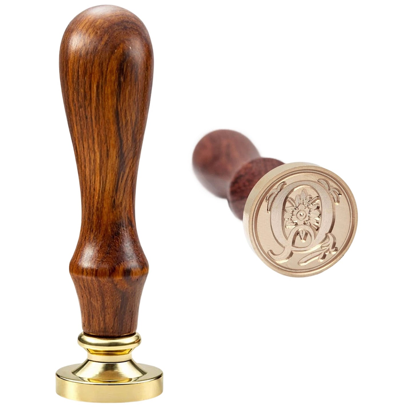 Traditional Initial Alphabet Wax Seal Stamp Brass Head Wooden Handle for Cards Envelopes Gift Wrap Wedding Invitations
