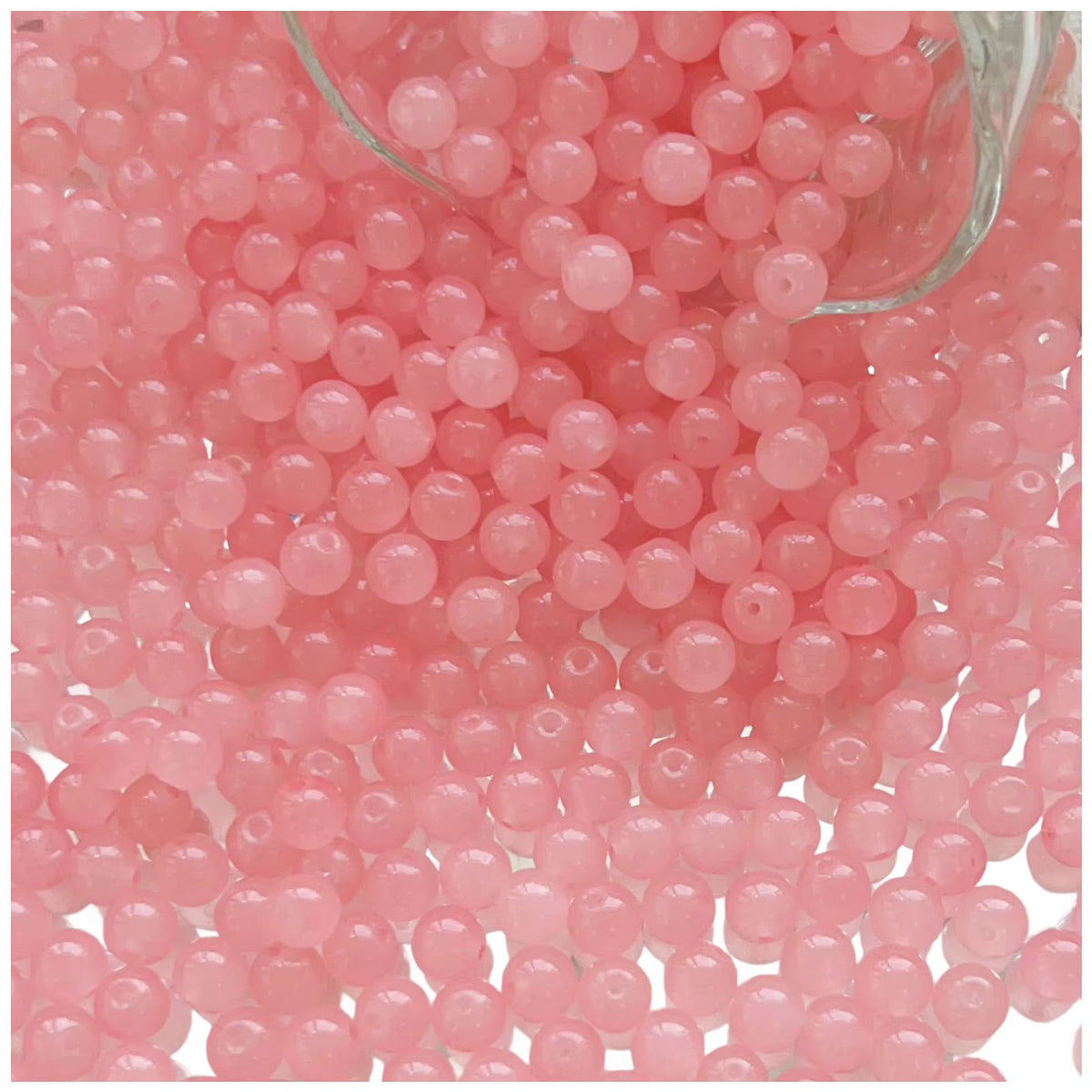 8mm Natural Rose Quartz Gemstone Round Beads for Jewelry Making, Pack of 100
