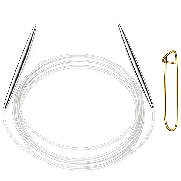 Stainless Steel Circular Knitting Needles with Stitch Holder for Hats Sleeves Scarves Baby Sweaters and Small Projects