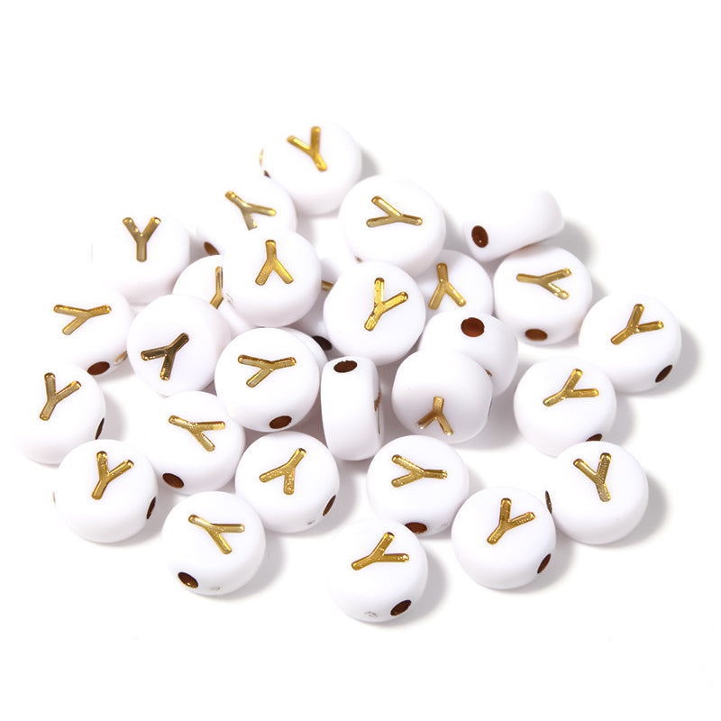 Alphabet Letter Beads 4x7mm Acrylic Round Beads for Bracelets Necklaces Keychains DIY Jewelry, Pack of 300