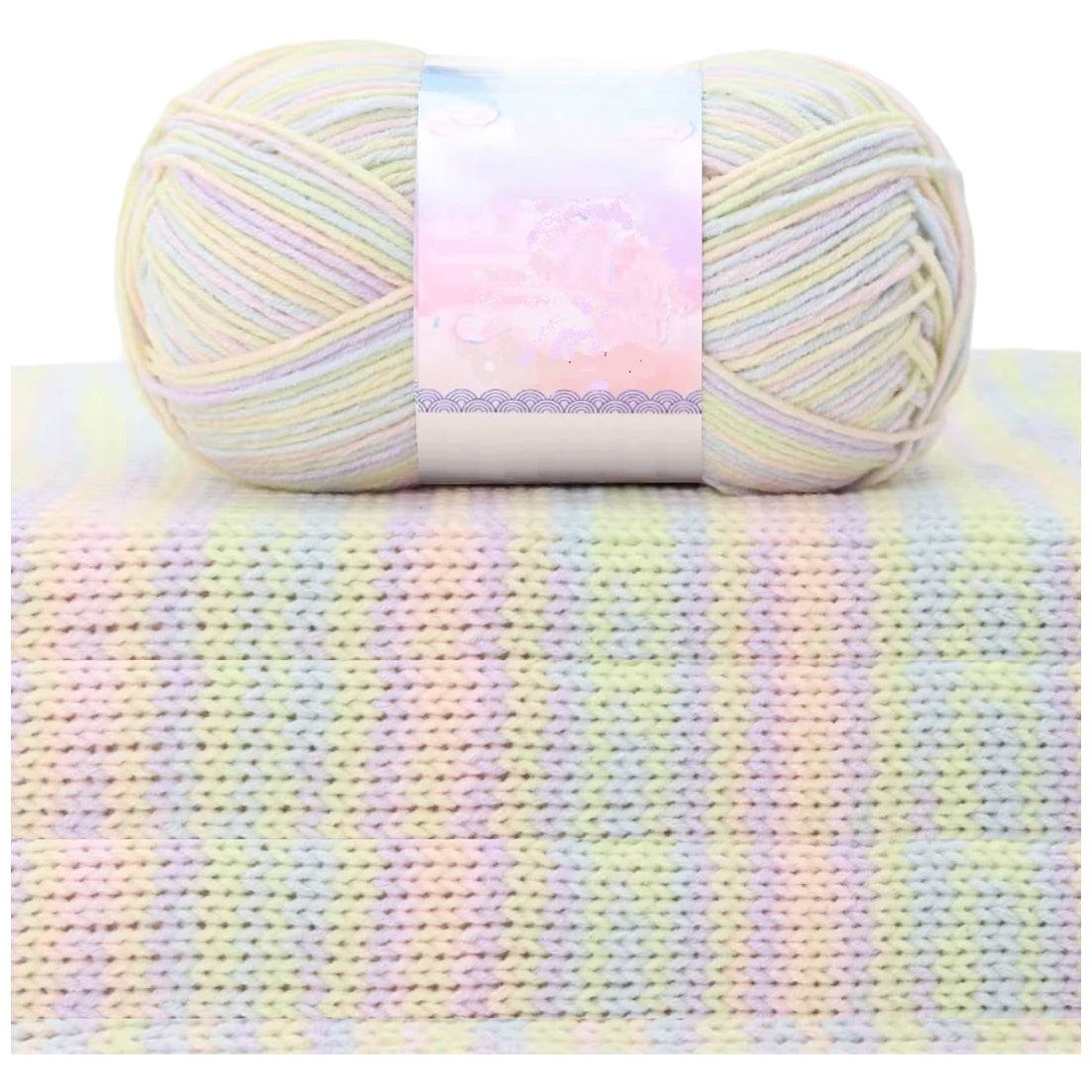 1.5mm Multicolored Fancy Yarn for Knitting & Crocheting Sweaters, Scarves & DIY Crafts, 50 Grams/1.76oz 175 yards