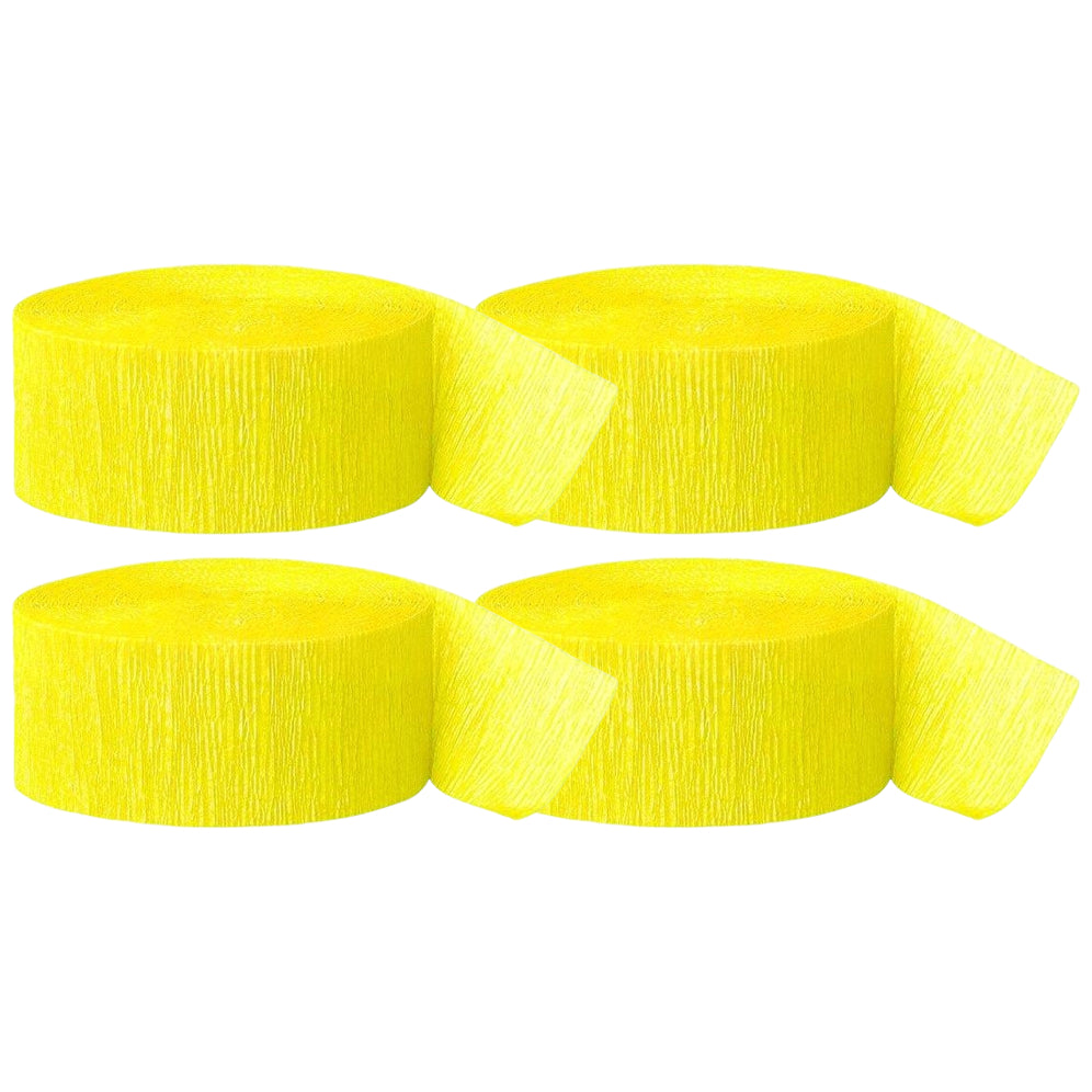 Crepe Paper Streamer Rolls for Birthday Parties, Baby Showers, Weddings, and Event Decorations, Pack of 4