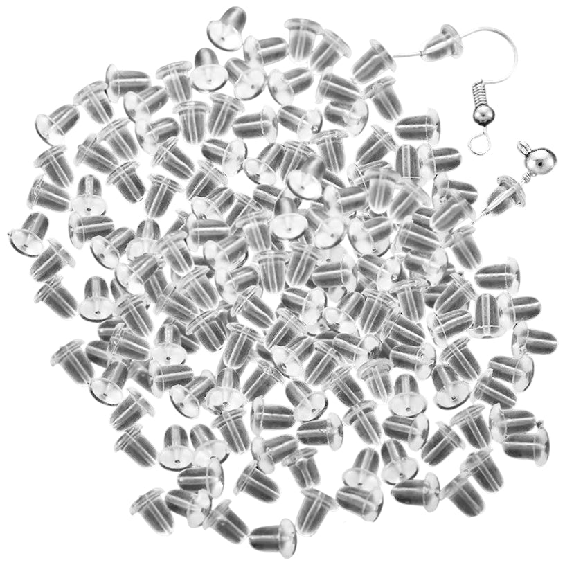 Soft Clear Silicone Earring Backs for Studs, Hypoallergenic Replacement Stoppers for Secure Everyday Wear