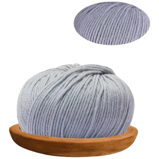 Blue Gray 100% Merino Wool Yarn, 4 Strands, 140 Yards 50g/1.76oz, 6-Ply Soft Yarn for Knitting & Crocheting