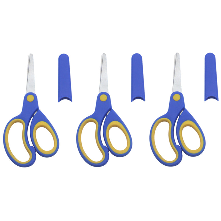 5 Inch Left-Handed Kids Safety Scissors Blunt Tip Stainless Steel for School and Crafts, Pack of 3