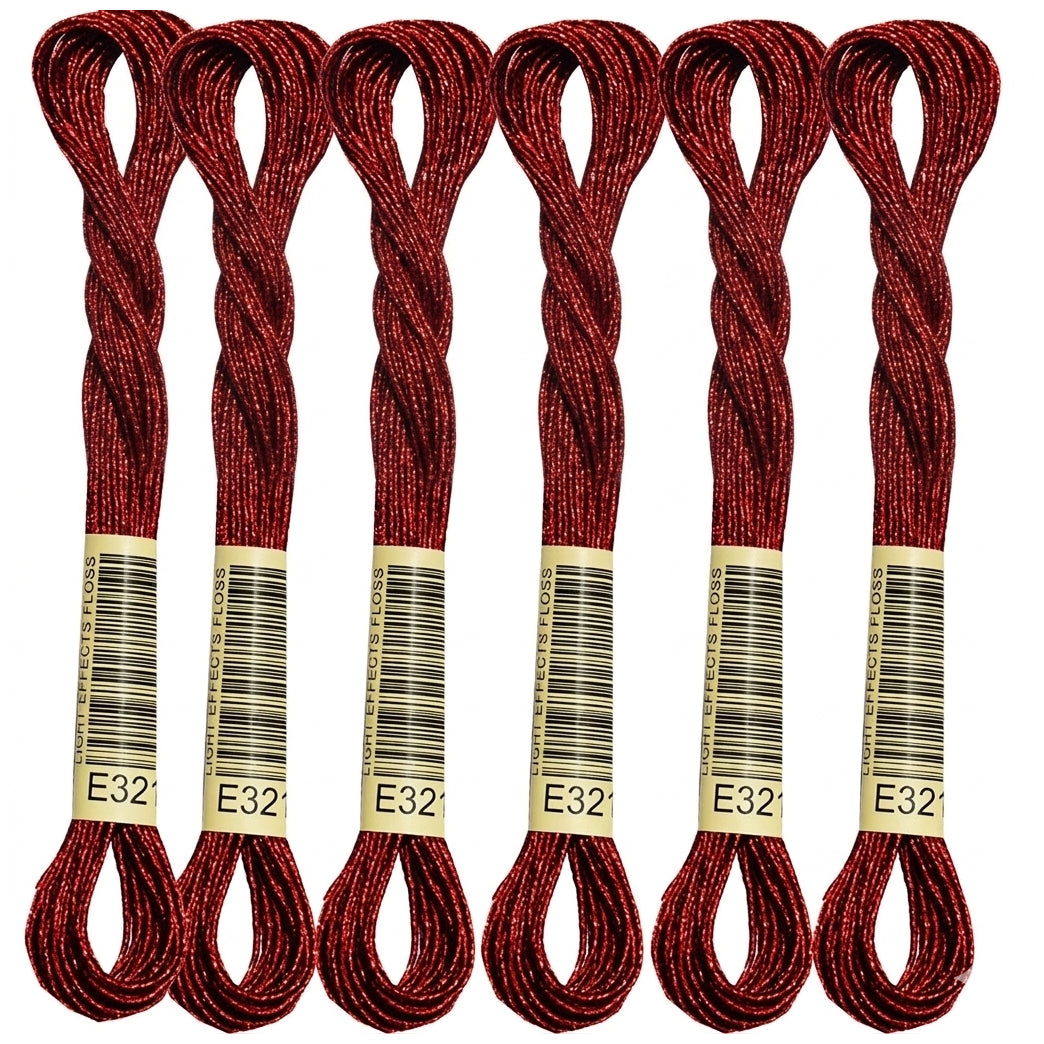 6-Skein Metallic Embroidery Floss for Cross Stitch, Friendship Bracelets, String Art, and DIY Crafts
