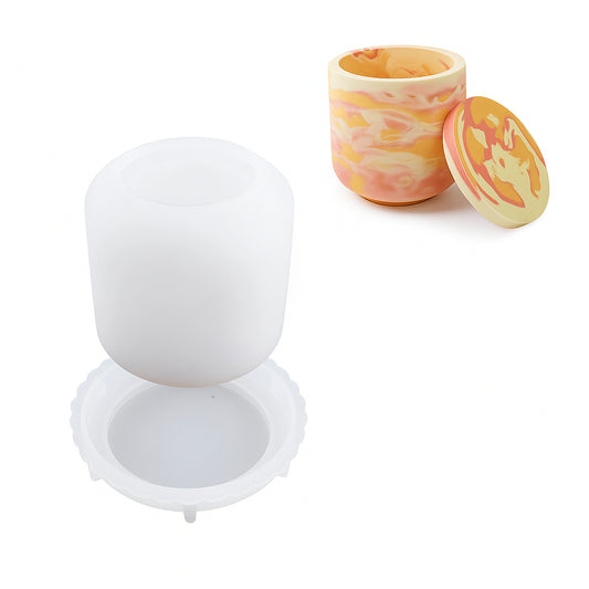 Silicone Resin Jar Molds With Lids for DIY Crafts, Jewelry Storage, Candy Containers, and Home Decoration