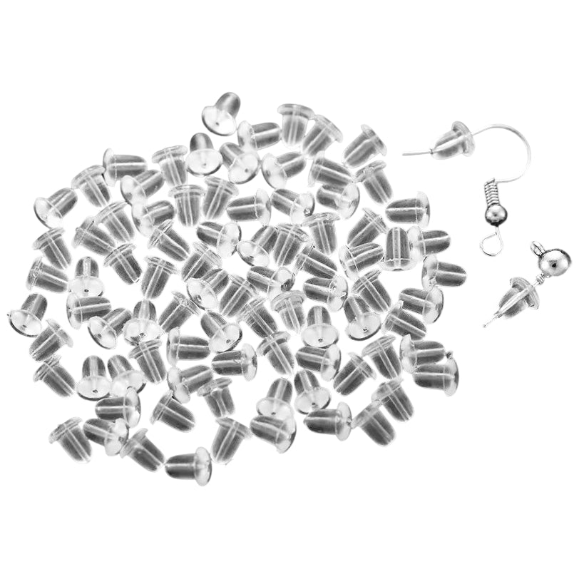 Soft Clear Silicone Earring Backs for Studs, Hypoallergenic Replacement Stoppers for Secure Everyday Wear