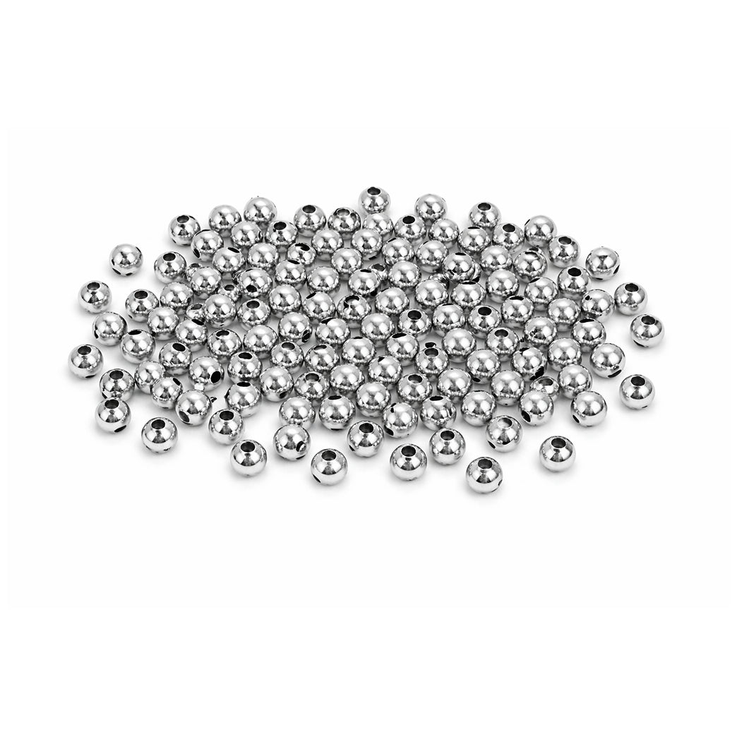 4mm Round Brass Beads for Jewelry and Bracelet Making, Pack of 300