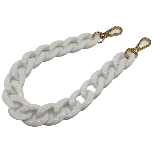Large Acrylic Flat Chain Strap 14.57 Inch Replacement Handle for Handbags, Purses, and DIY Crafts