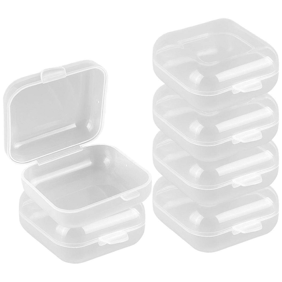 Clear Plastic Mini Storage Boxes for Beads, Jewelry, Crafts, and Small Item Organization, Pack of 6