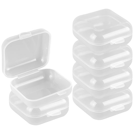 Clear Plastic Mini Storage Boxes for Beads, Jewelry, Crafts, and Small Item Organization, Pack of 6