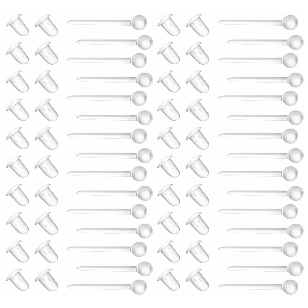 Clear Plastic Stud Earrings for Sports and Work Invisible Retainers for Sensitive Ears