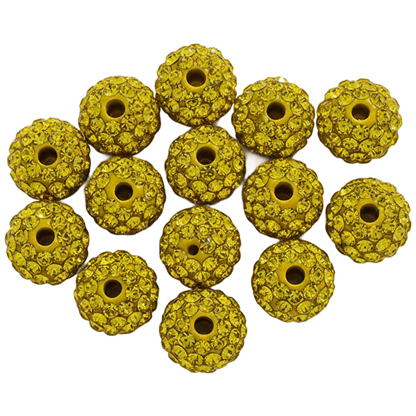 10mm White Rhinestone Beads for Jewelry Making Round Disco Crystal Beads for DIY Bracelets, Earrings and Necklaces