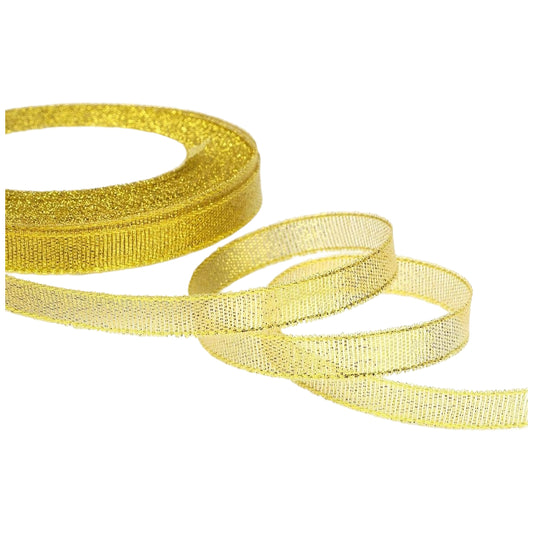 Glitter Ribbon 3/8 Inch 25 Yards Sparkly Metallic Fabric Ribbon for Gift Wrapping and Crafts