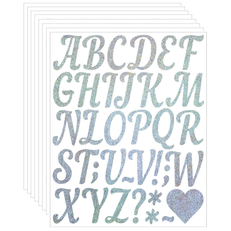 Glitter Vinyl Letter and Number Stickers Self Adhesive Waterproof Decals for Crafts Signs Mailbox DIY Decoration, Pack of 8
