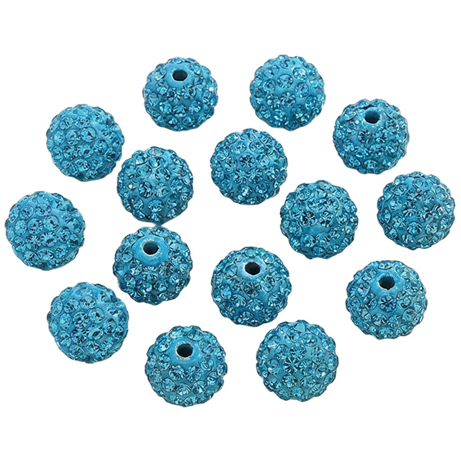 10mm White Rhinestone Beads for Jewelry Making Round Disco Crystal Beads for DIY Bracelets, Earrings and Necklaces