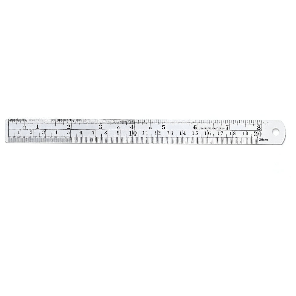 Stainless Steel Ruler with Conversion Table Metal Measuring Rule for School Office Engineering and DIY Use