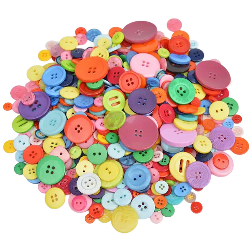 Assorted Resin Buttons Set for Sewing, Crafts, and DIY Clothes Decoration, Pack of 600
