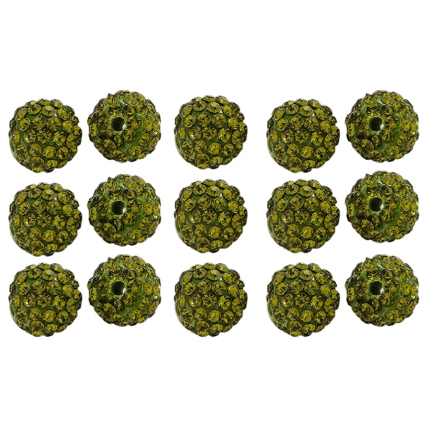 10mm White Rhinestone Beads for Jewelry Making Round Disco Crystal Beads for DIY Bracelets, Earrings and Necklaces