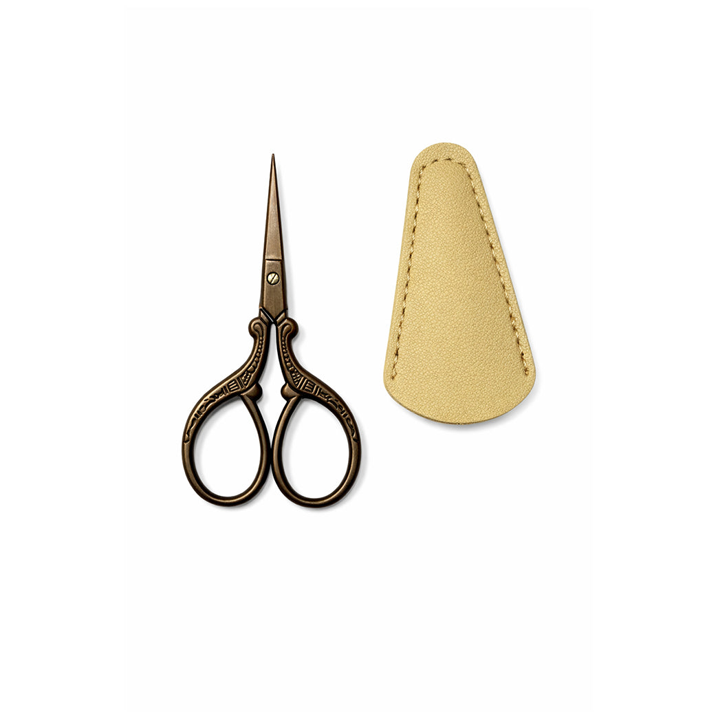 Embroidery Sewing Scissors with Leather Cover for Needlework Crafting Thread Cutting and DIY Handicraft Tools