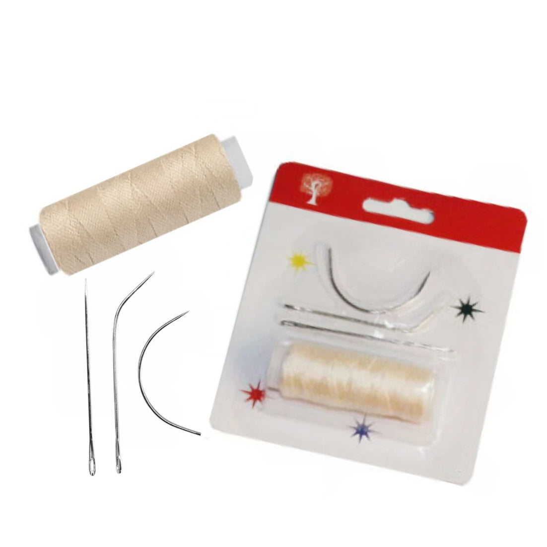 Curved Weaving Needle and Thread Guide Tool Set for Wig Making and Hair Extensions Sewing