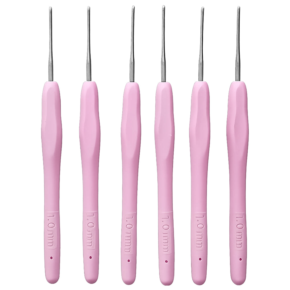 6pcs Aluminum Crochet Hooks with Soft Grip Ergonomic Handles for Knitting and DIY Yarn Crafts