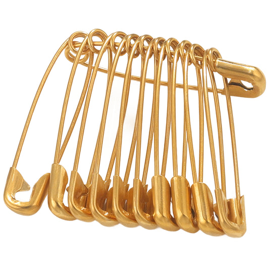 Large Nickel Plated Steel Safety Pins for Sewing Crafts and Fabric Fastening, Pack of 60