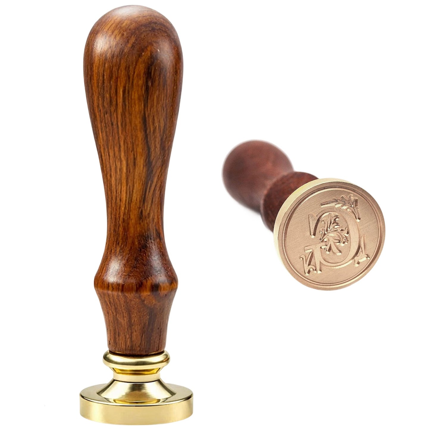 Traditional Initial Alphabet Wax Seal Stamp Brass Head Wooden Handle for Cards Envelopes Gift Wrap Wedding Invitations