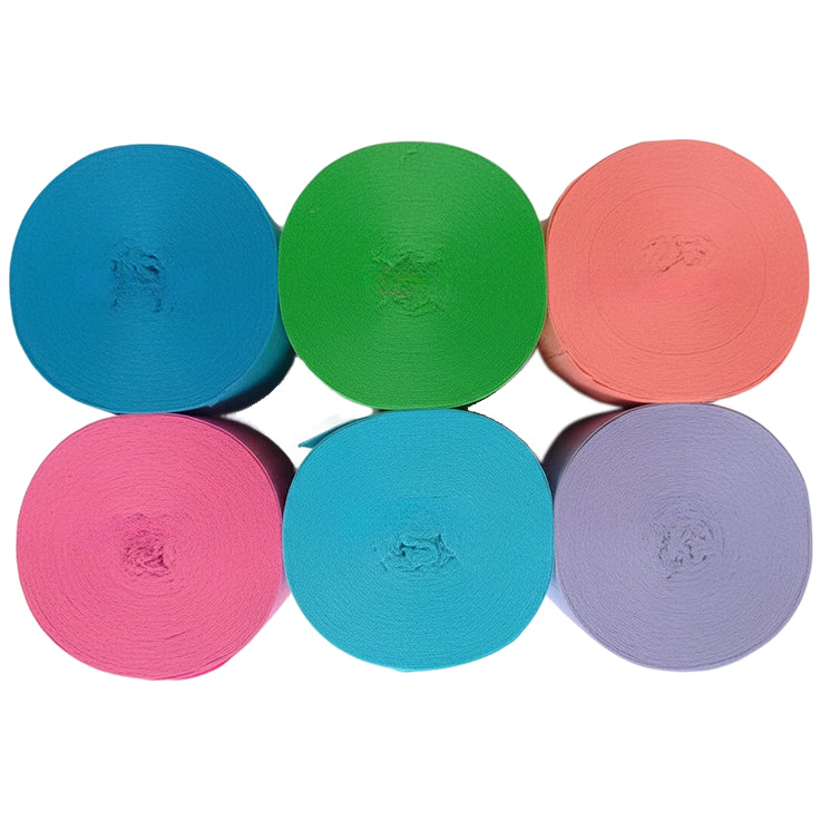 Crepe Paper Streamers 82ft Each Roll for Birthday, Wedding, and Party Decorations 1.77 Inch, Pack of 6