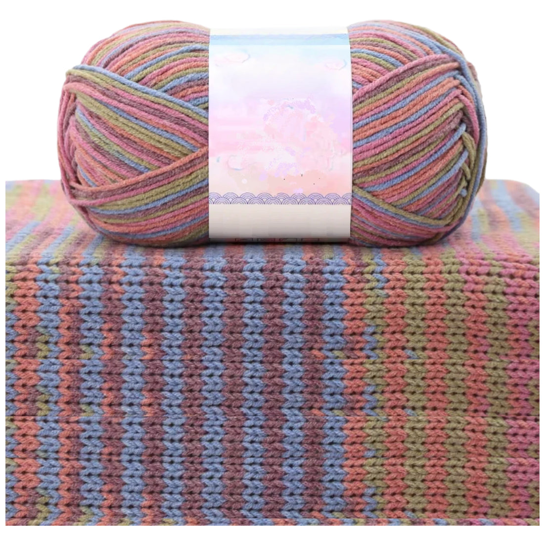 1.5mm Multicolored Fancy Yarn for Knitting & Crocheting Sweaters, Scarves & DIY Crafts, 50 Grams/1.76oz 175 yards