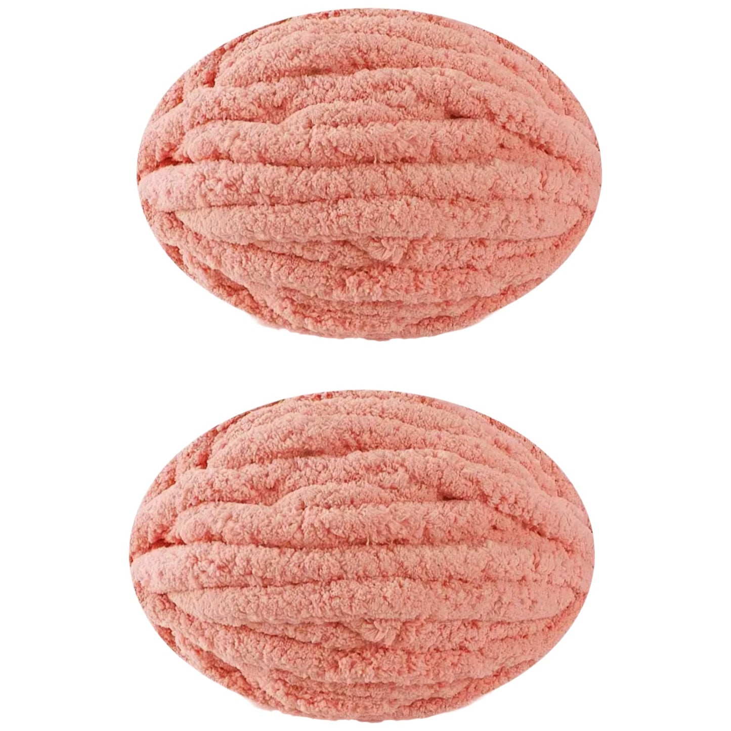 Jumbo Chunky Chenille Yarn for Knitting Crochet Weaving Blankets and DIY Craft Projects 250 Grams/8.82oz 29.53 yards, Pack of 2