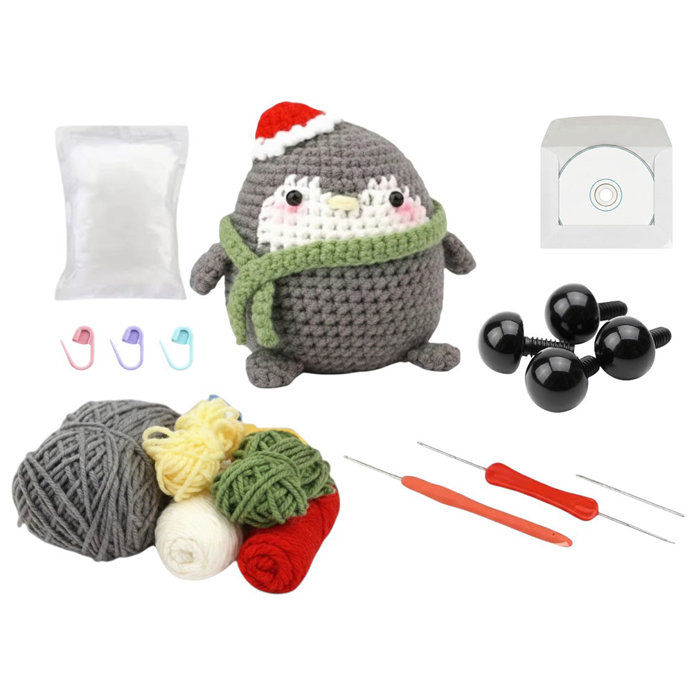 Beginner Crochet Animal Kit with Step by Step Tutorials for DIY Knitting and Craft Projects