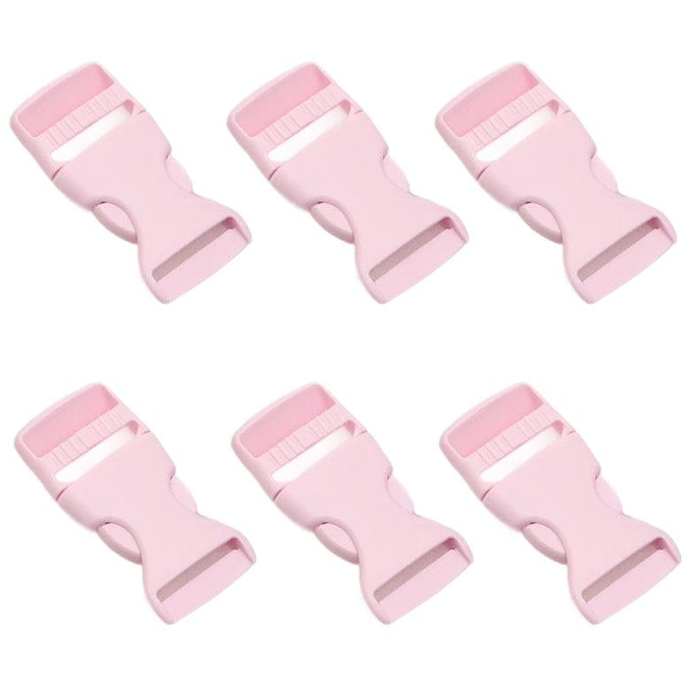 1 Inch Side Release Buckles Dual Adjustable Plastic Clips for Webbing Straps, Pack of 6