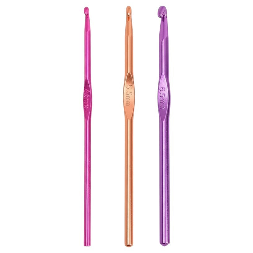 Colorful Aluminum Crochet Hooks Single Head Metal Crochet Needles for Sweater Knitting, Yarn Crafts and DIY Crochet Projects