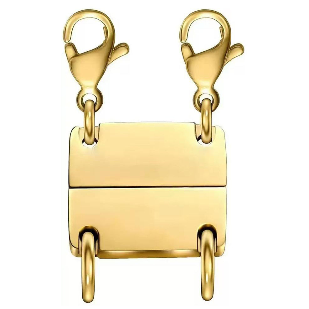 Magnetic Necklace Layering Clasp Separator in Gold for Multi Strand Chains and Secure Jewelry Closure