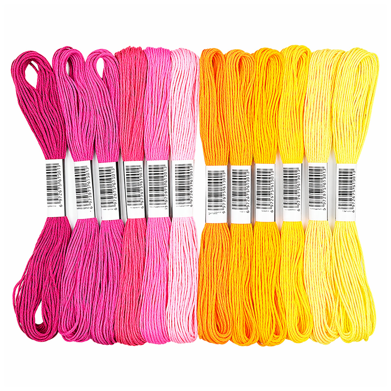 12 Skeins Embroidery Floss 6 Ply Polyester Variegated Threads 105 Yards for Cross Stitch Bracelet Knitting Craft