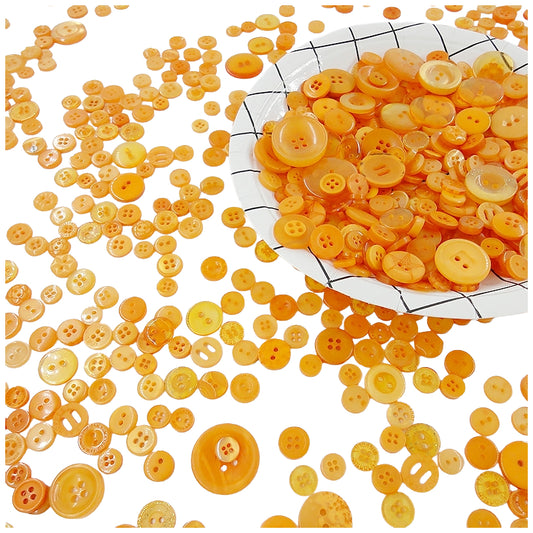 Assorted Resin Buttons 2 and 4 Hole Mixed Sizes 0.9 to 3.5 cm for Sewing and DIY Crafts, Pack of 500
