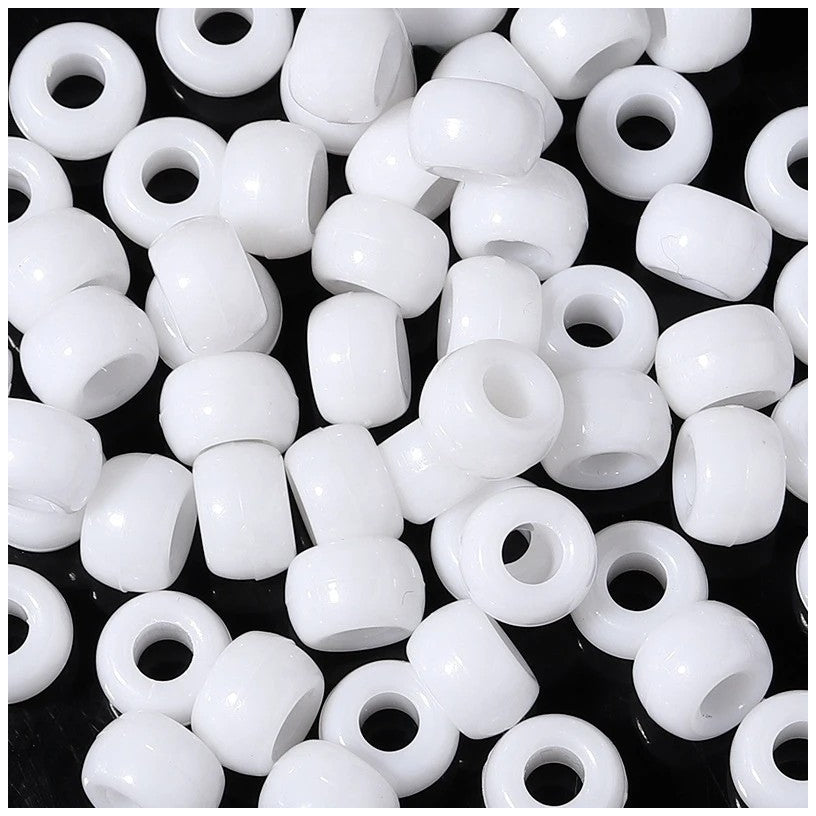 6x9mm Mixed Color Transparent Glitter Pony Beads for Hair Braids and Jewelry Making, Pack of 1000