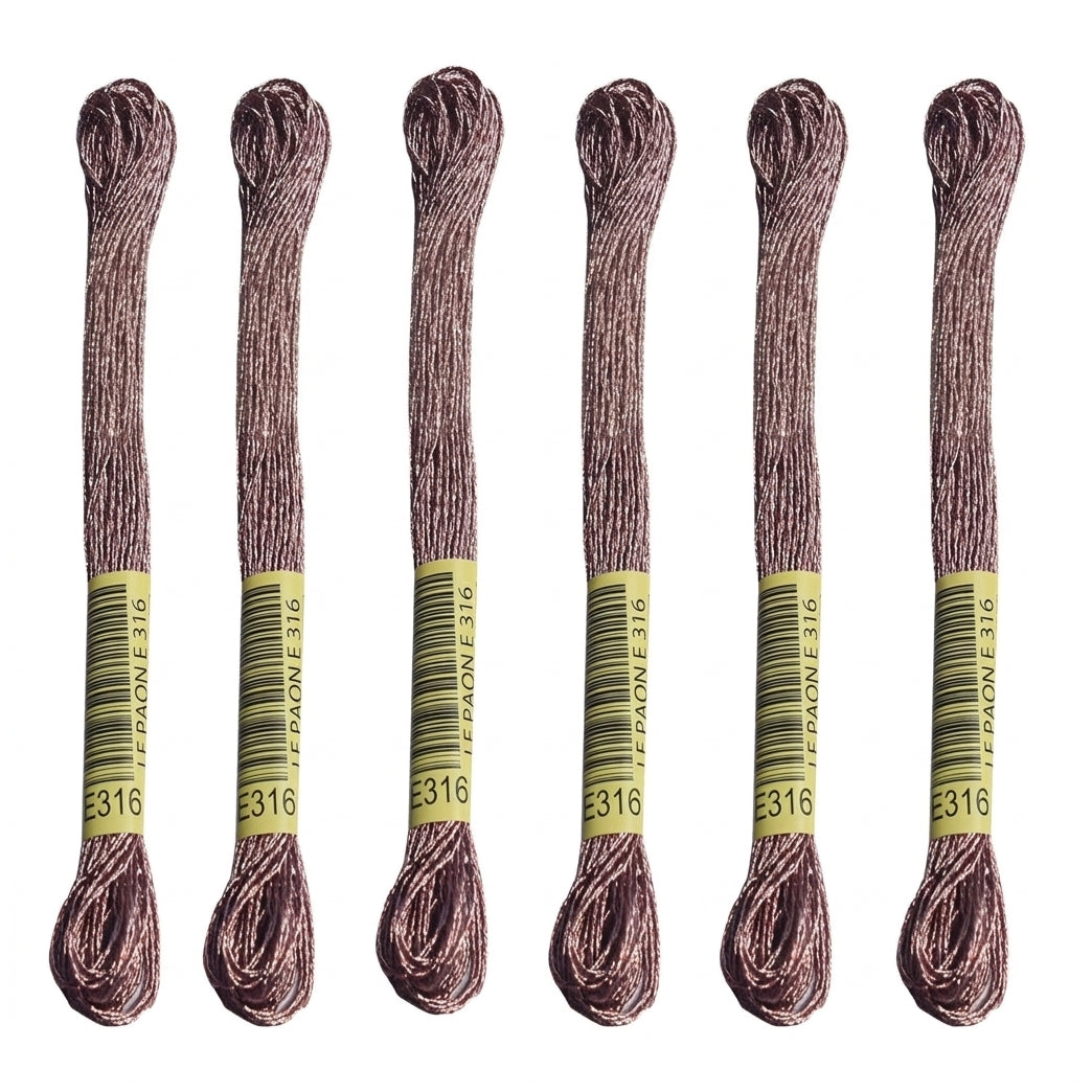 6-Skein Metallic Embroidery Floss for Cross Stitch, Friendship Bracelets, String Art, and DIY Crafts
