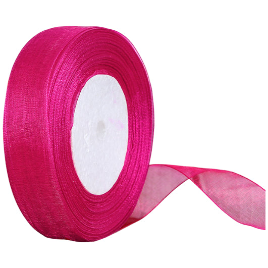 1 Inch Shiny Chiffon Ribbon 50 Yards Roll Polyester Sheer Fabric Ribbon for Crafts and Decorations