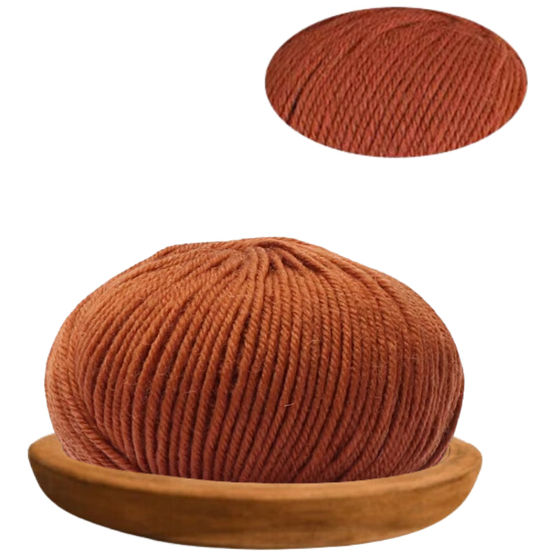 Caramel 100% Merino Wool Yarn, 4 Strands, 140 Yards 50g/1.76oz, 6-Ply Soft Yarn for Knitting & Crocheting