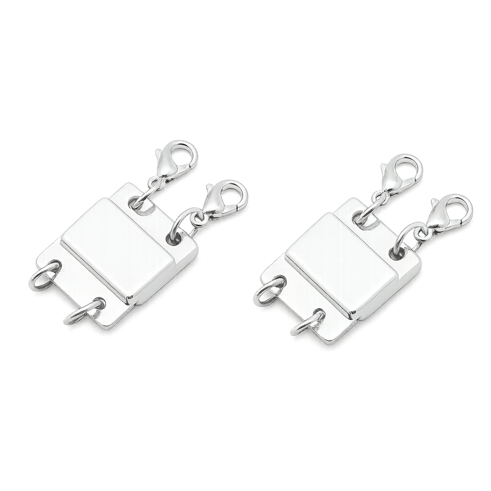 18K Gold and Silver Layered Necklace Clasp Magnetic Separator for Multiple Chains