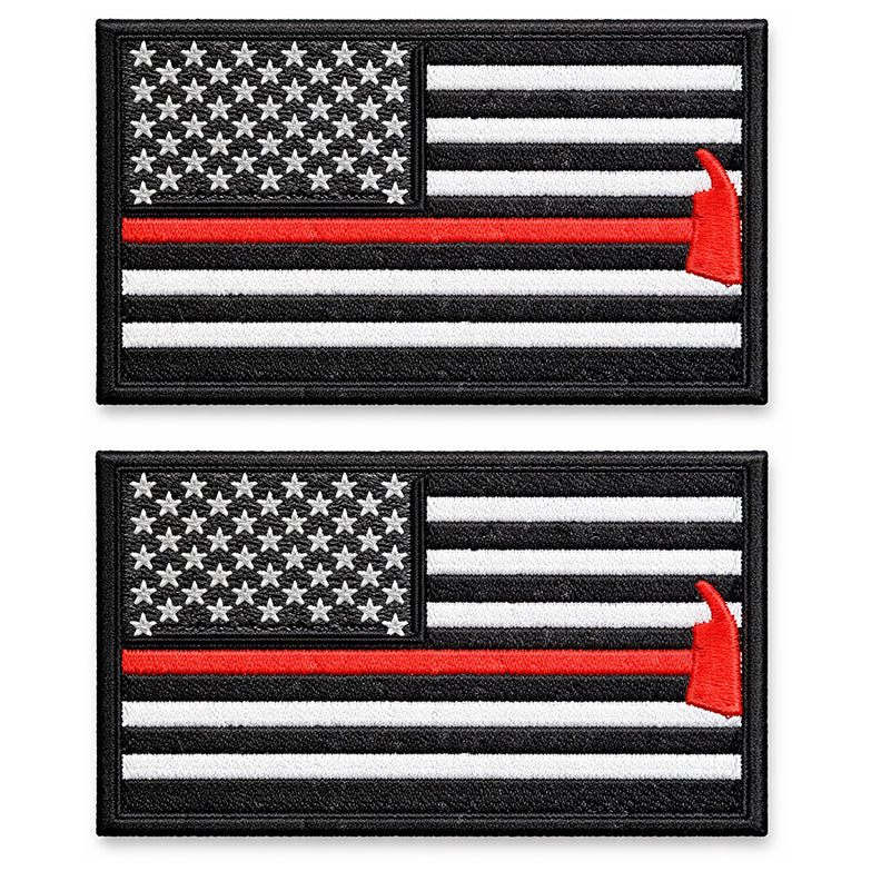 2 Pack Tactical USA Flag Patch 2x3 Inch Embroidered Regular and Reverse with Loop Backing