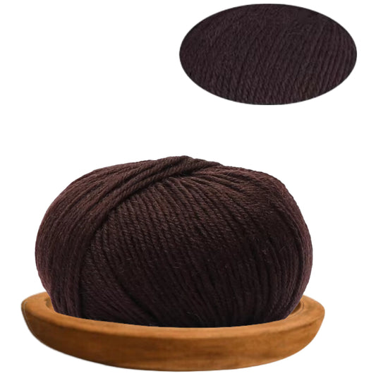 Coffee 100% Merino Wool Yarn, 4 Strands, 140 Yards 50g/1.76oz, 6-Ply Soft Yarn for Knitting & Crocheting