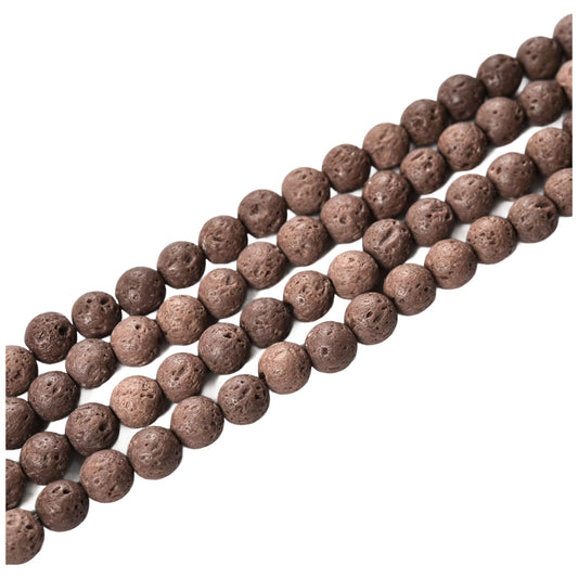 15 Inch Strand Lava Stone Beads for Jewelry Making, Natural Round Beads for Bracelets and Necklaces