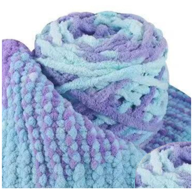 5mm Super Bulky Icicle Chenille Blanket Yarn 100g/3.53oz, 72 Yards for Knitting & Crocheting Crafts