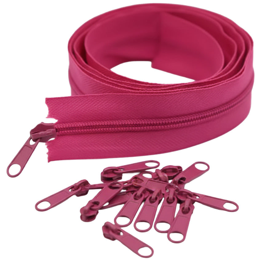 10 Yard Nylon Coil Zipper Roll with 25 Sliders Bulk Sewing Zippers for Bags Clothing Cushions and DIY Crafts